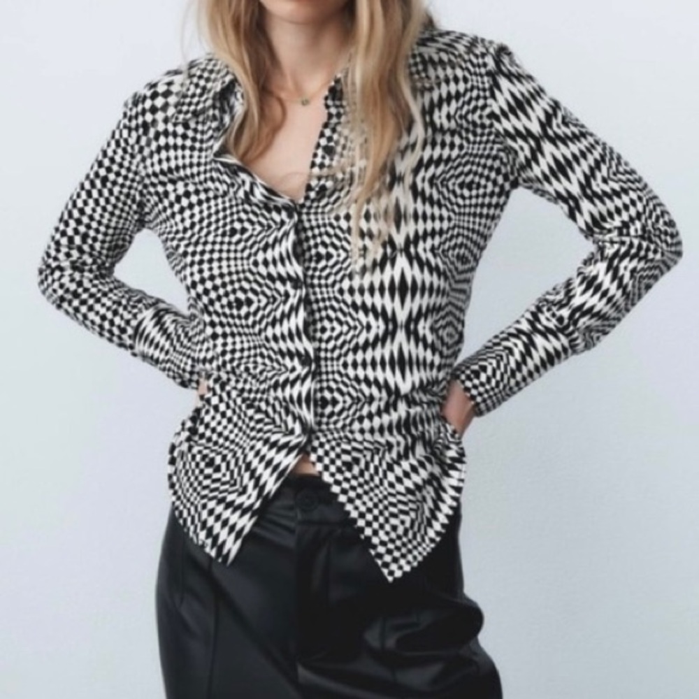 Zara Button Front Blouse